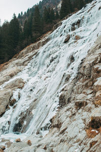 Scenic view of snow covered land