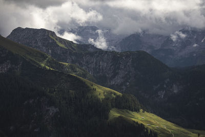 Scenic view of mountains against sky