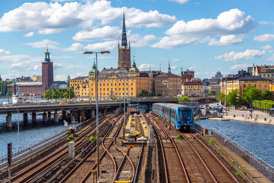 Subway train coming from gamla stan, stockholm, sweden