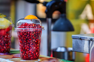 Close-up of drink on table