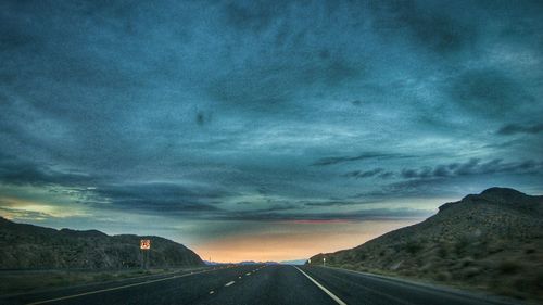 Country road at sunset