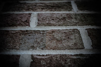 High angle view of stone wall