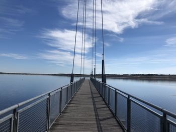 Pier on bridge against sky