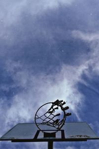 Low angle view of basketball hoop against sky