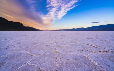 Scenic view of landscape against sky during sunset