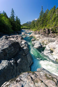 Scenic view of river against clear sky