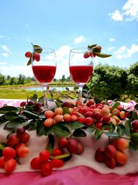 Close-up of fruits on table