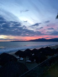 Scenic view of sea at sunset