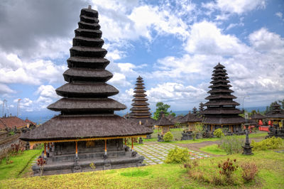 Exterior of temple against building