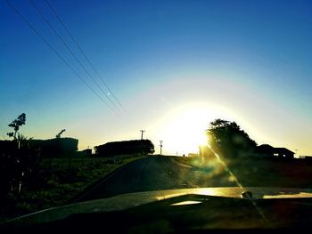 Sunset over road