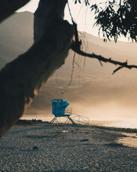 Scenic view of beach against sky during sunrise