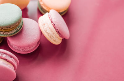 Close-up of macaroons on table