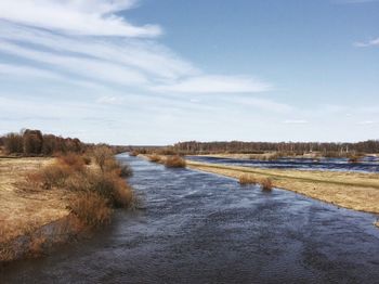 Scenic view of land against sky
