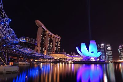 Illuminated city at night