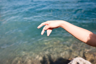 Cropped image of woman in water