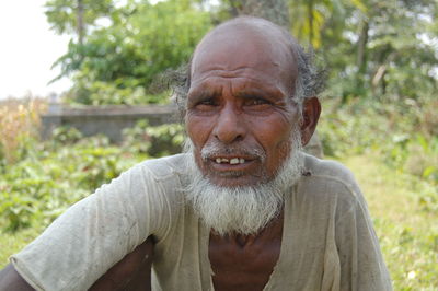 Close-up portrait of bearded mature man