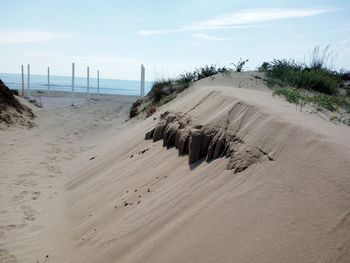 Scenic view of beach against sky