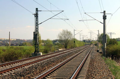 Railroad tracks against sky