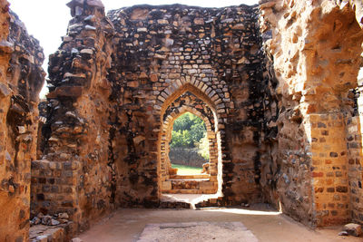 View of old ruins of building