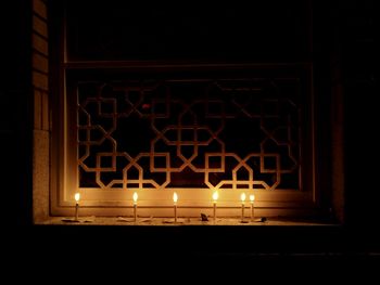 View of illuminated lights at night