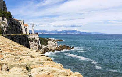 Natural landscape of french blue coast, in the city of antibes