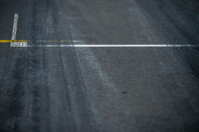 High angle view of road marking