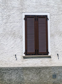 Low angle view of window on building