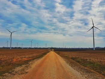 Scenic view of farm against sky