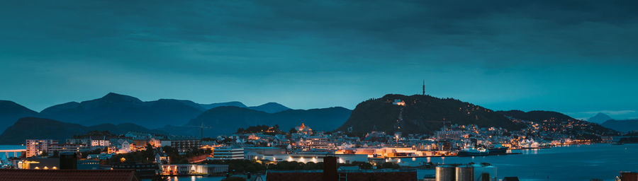 High angle view of townscape against sky