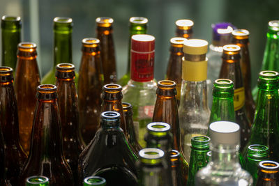 Full frame shot of bottles