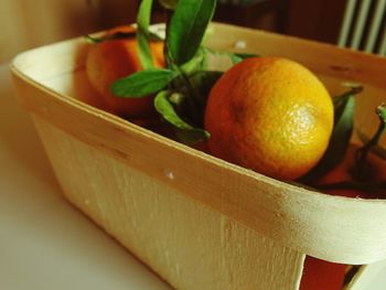 Close-up of fruits in plate