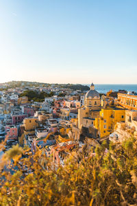 Procida illuminated by the sun