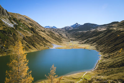Lake in an autumn scenery.