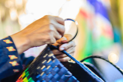 Close-up of woman hand