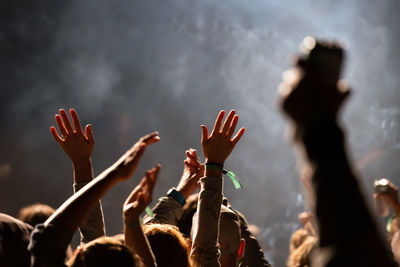 Group of people at music concert