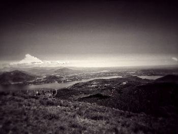 Scenic view of land against sky