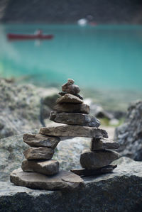 Close-up of rocks on beach