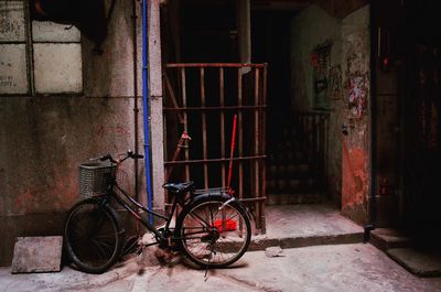 Bicycle in abandoned building