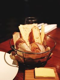 Close-up of dessert in plate on table