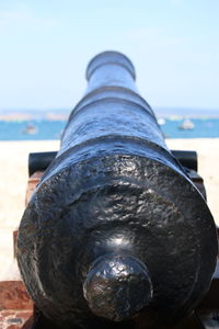 Close-up of metallic object against blurred background