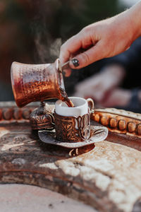 Afternoon coffee in the mountains in turkey