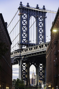 Low angle view of suspension bridge