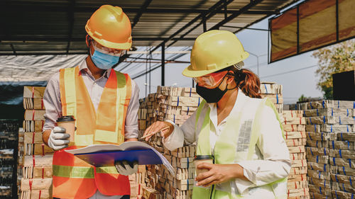 Man working at construction site