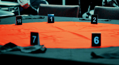 Close-up of computer keyboard on table