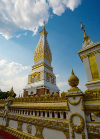 Low angle view of temple building against sky