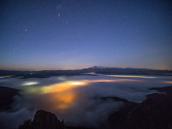 Scenic view of sky at night