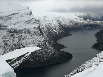 Scenic view of frozen sea during winter