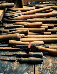 Close-up of wooden sticks