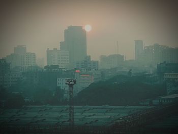 View of skyscrapers in city