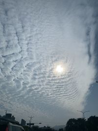 Low angle view of silhouette trees against sky